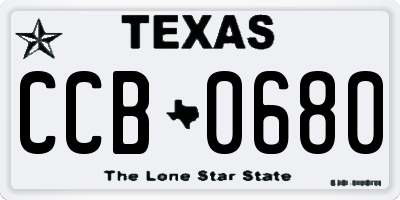 TX license plate CCB0680