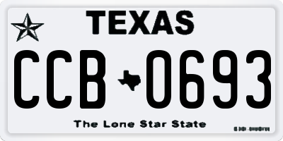TX license plate CCB0693