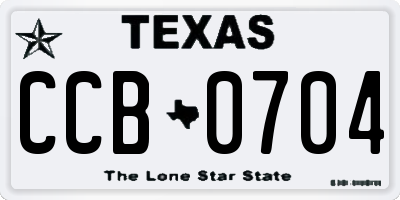 TX license plate CCB0704