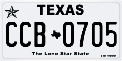 TX license plate CCB0705