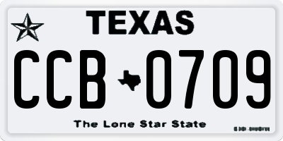 TX license plate CCB0709