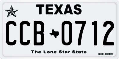 TX license plate CCB0712