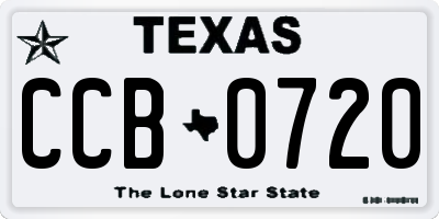 TX license plate CCB0720