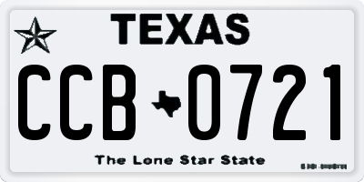 TX license plate CCB0721