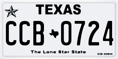 TX license plate CCB0724