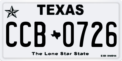 TX license plate CCB0726