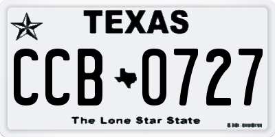 TX license plate CCB0727