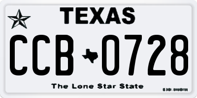 TX license plate CCB0728