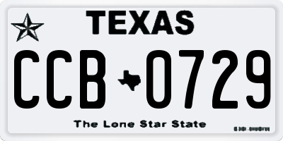 TX license plate CCB0729