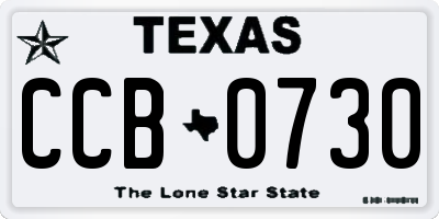 TX license plate CCB0730