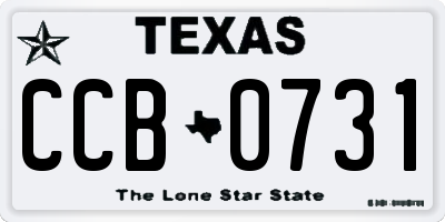 TX license plate CCB0731