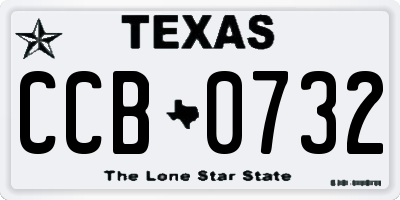 TX license plate CCB0732