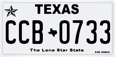 TX license plate CCB0733