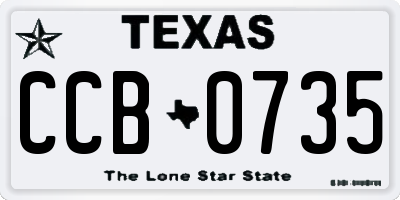 TX license plate CCB0735