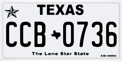 TX license plate CCB0736