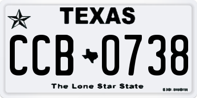TX license plate CCB0738