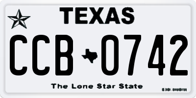 TX license plate CCB0742