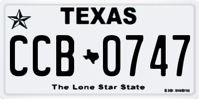 TX license plate CCB0747
