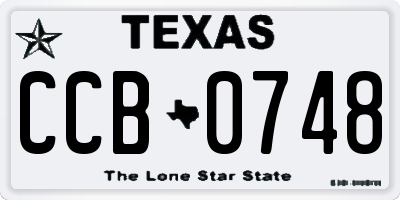 TX license plate CCB0748
