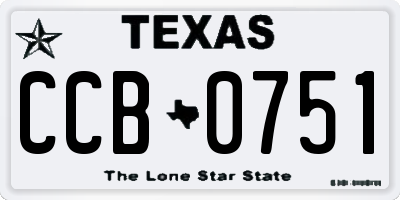 TX license plate CCB0751