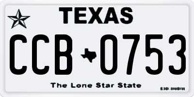 TX license plate CCB0753
