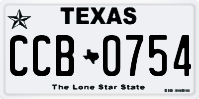 TX license plate CCB0754