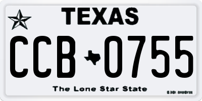 TX license plate CCB0755