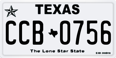 TX license plate CCB0756