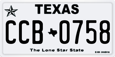 TX license plate CCB0758