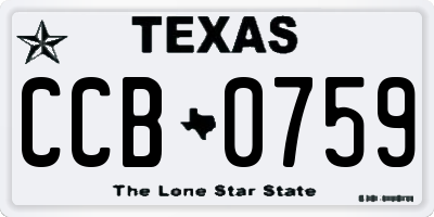 TX license plate CCB0759