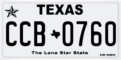 TX license plate CCB0760