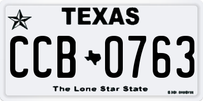 TX license plate CCB0763