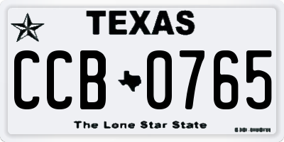 TX license plate CCB0765