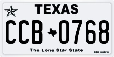 TX license plate CCB0768