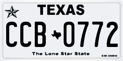 TX license plate CCB0772
