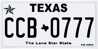 TX license plate CCB0777