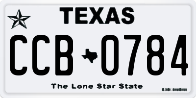 TX license plate CCB0784