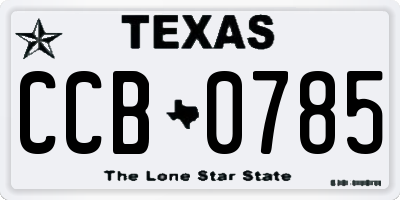 TX license plate CCB0785