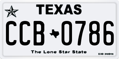 TX license plate CCB0786