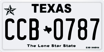 TX license plate CCB0787