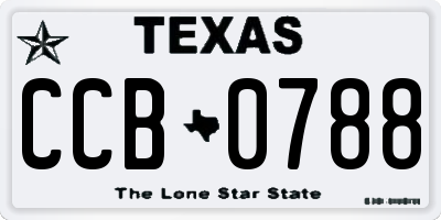 TX license plate CCB0788