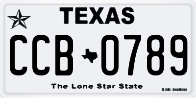 TX license plate CCB0789