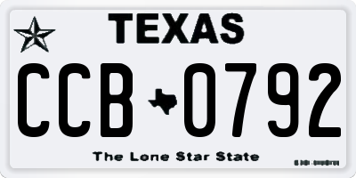 TX license plate CCB0792