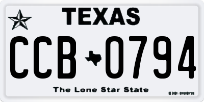 TX license plate CCB0794