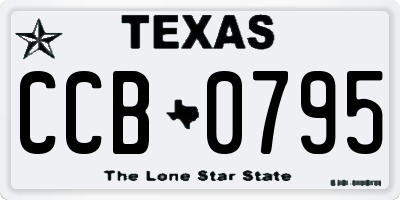 TX license plate CCB0795