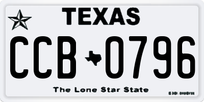 TX license plate CCB0796