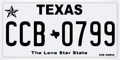 TX license plate CCB0799