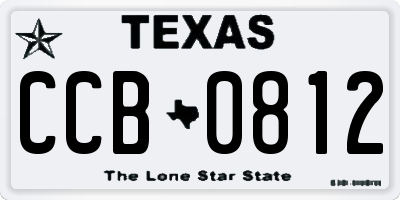 TX license plate CCB0812