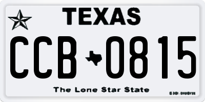 TX license plate CCB0815