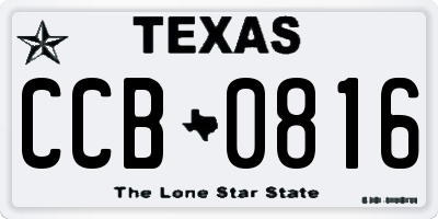 TX license plate CCB0816